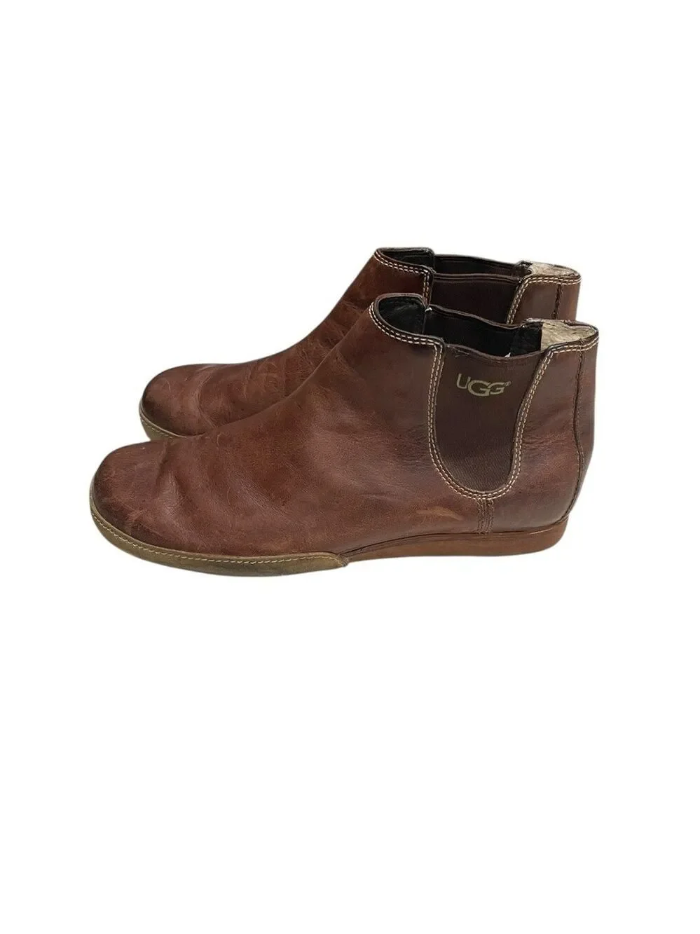UGG Men’s Aiden Chelsea Leather Boot Water Resistant SZ 11 Brown